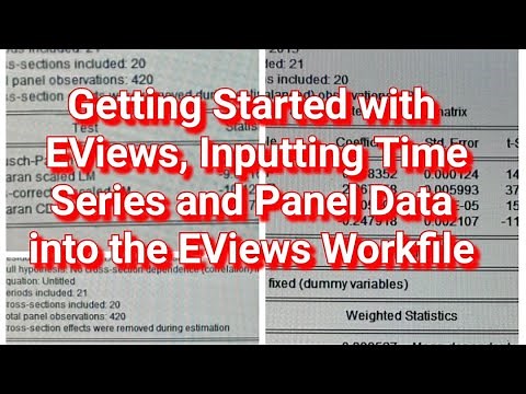 Getting Started with EVews: How to Input Time Series and Panel Data into the EViews Workfile