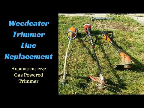 How to change your weedeater trimmer line - Husqvarna 122C Trimmer