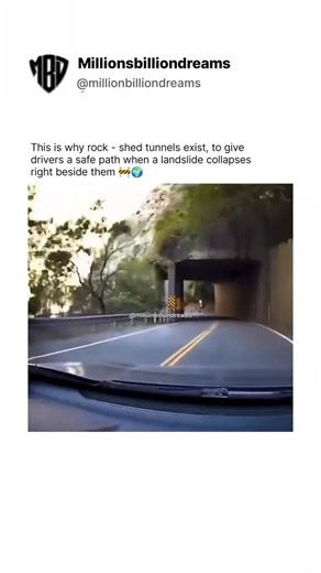 Millionsbilliondreams | Rajesh Prasad on Instagram: "A landslide like this can block an entire mountainside road in seconds, but this structure is built specifically to protect you. 🚧🌍 Rock-shed tunnels exist for one purpose, to shield drivers in areas where rockfalls, landslides, and earthquake-triggered collapses can happen with no warning. When a slope gives way beside the road, the safest place you can be is inside one of these reinforced galleries. Engineers only build them in high-risk c