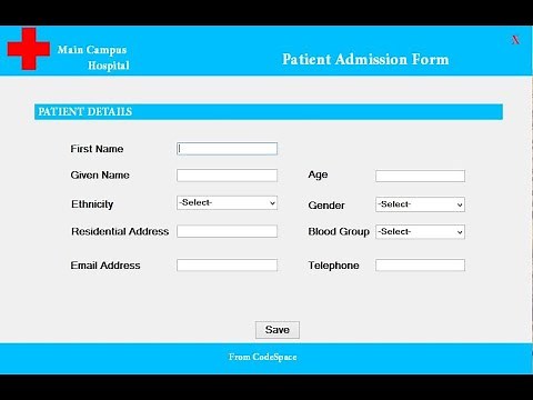 Hospital Management System.Patient admission Form using C# and Sql. Part 1