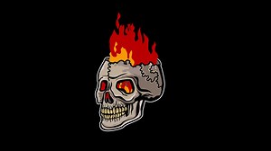 Gothic sign with animated skull