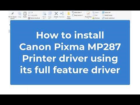 How to install Canon Pixma MP287 printer driver in Windows