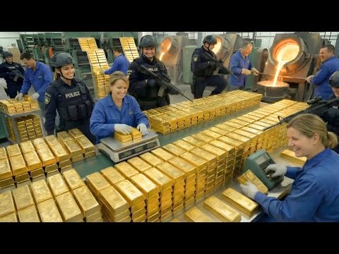 Inside the 24K Gold Factory: How Mining Ore Is Refined Into Gold Bars (Full Process)