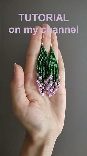 beading tutorial, beaded earrings with fringes