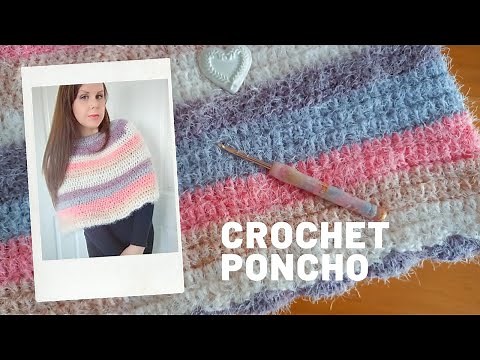 CROCHET EASY PONCHO FOR BEGINNERS | Crochet Round Circular Poncho/Cape & Free Written Pattern