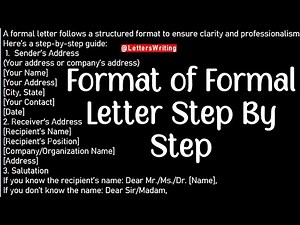 How To Write a Formal Letter Writing In English | Format of Formal Letter | Letter Writing