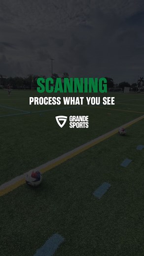 👀⚽️ Scan, scan, scan! Just like other aspects in football, scanning is a skill that needs to be practiced and developed. Why do you scan? To see what’s happening around you. When you see what’s happening around you, you process the information and make the best decision for THAT moment. With more information, you can make a better informed decision. TAG A FRIEND 👇🏼 | Grande Sports Training