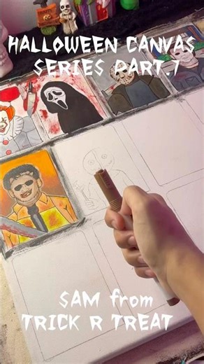 Drawing Sam from Trick r Treat PART.7 🎃