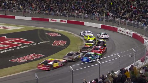 We’re racing! Heat Race 1 waves green at Bowman Gray Stadium