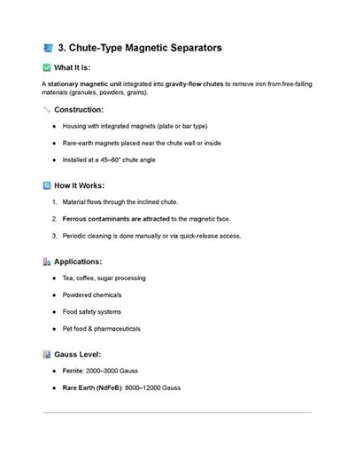 Use of Magnets in Magnetic Drum Separators, EPMs, and Chute Type Separators