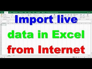 How to Import Live Web Data in to Excel