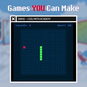 Looking at a simple game like Snake can teach you a lot about game development 🐍 Create your own version of the classic eat 'n move game at the Coolmath Academy! Will snake be the first game you make? 👀 👉http://ow.ly/jeWJ50DhR1D | Coolmath Games