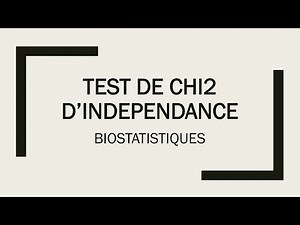 Biostatistiques : Test de Chi2 d'indépendance
