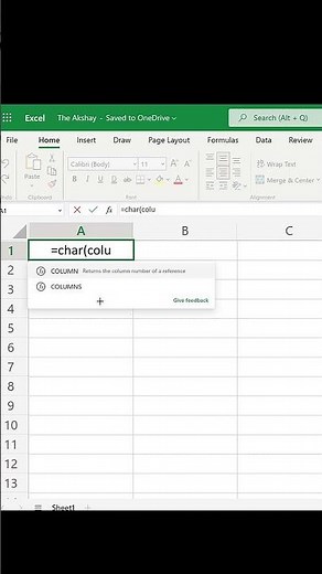 Excel Formula to Get Column Name