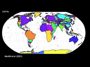 Evolution of Continents from present-day to 600 million years ago
