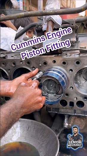 Cummins Diesel Engine Piston Assembly | Full Workshop Process #engine #cummins #shorts #fyp#mechanic