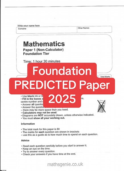 GCSE Mathematics Paper 1 Revision for 2025