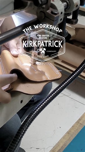 Wanted to give y'all a peek at the workshop, and we are planning on making this a regular thing. Here is Gus working on our durable double stitch design for a Model 2020. | Kirkpatrick Leather Company
