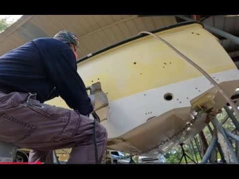 I/O to Outboard Conversion | Filling the Outdrive Hole #boat #boatrestoration #fiberglass #outdoors