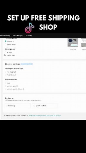 How To Offer Free Shipping On TikTok Shop In Under A Minute #tiktokshop #howtotiktok #tiktok