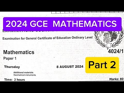 2024 GCE maths paper 1