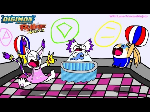 Digimon Rumble Arena: Gatomon vs Patamon Ball game