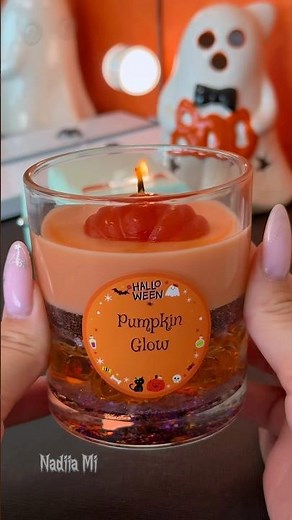 Pumpkin Glow Candle ✨ Halloween Water Candle DIY | ASMR Candle Making🎃