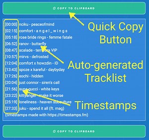 Timestamps - Auto-generate a timestamped tracklist for a DJ mix.