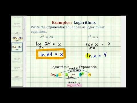 Ex: Write Exponential Equations as Logarithmic Equations - Natural Logarithms