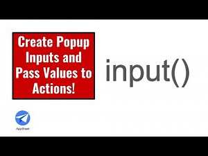 Create Popup Inputs and Pass Values to Actions using INPUT()