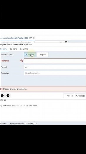 How To Import Data Into PostgreSQL Using PgAdmin || Best PostgreSQL Tutorial Shorts
