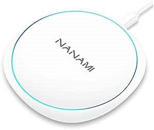 Fast Wireless Charger, NANAMI 7.5W Charging Pad Compatible iPhone 12/SE 2020/11 Pro/XS Max/XR/X/8 Plus, 10W Qi Charger for Samsung S20+ S10 S9 S8 S7 Note 20Ultra/10/9/8 & New Airpods-Ultra Slim Design