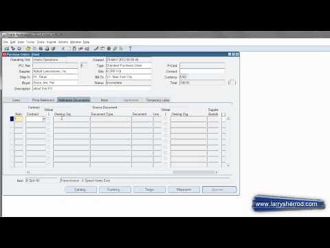 PO: Manually Creating a PO, Oracle Applications Training
