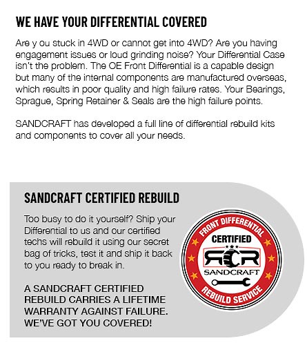 Front Differentials - SANDCRAFT Motorsports - SANDCRAFT RCR - The Industry Leader in UTV Products & Paddle Tires