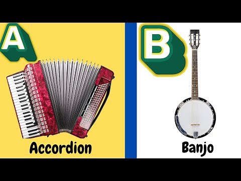 Musical instruments' names A to Z for kids | Musical Instruments Names