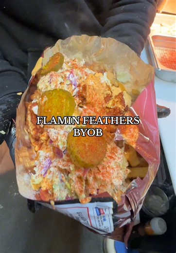 Now they only do this at the food truck so don’t bring a bag to Lewis Center 😂 Any size bag 👀 You can also get a free chicken sandwich if you download their app and order from 3-6 to be picked up! (food truck only) 🐓 @Flamin Feathers #columbuscravings#columbusohio