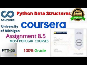 Python Data Structures Assignment 8.5 Solution [Coursera] | Assignment 8.5 Python Data Structures