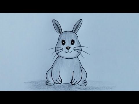 How to draw a rabbit very easy // bunny drawing cute // animal drawing