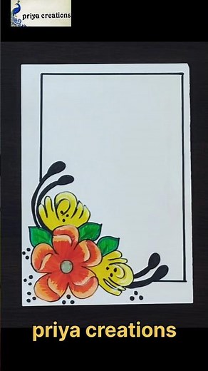 “Top 10 Easy Border Designs for Projects ✨ | Priya Creations Shorts”