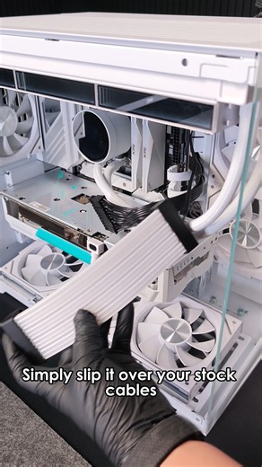 POV: You’re building a clean white PC… And then you see those ugly black stock cables. Instant regret 😩 Like, how could these be part of my dream setup? Not on my watch. So I slapped on the Aurora Learn Cable Cover over those stock cables, and boom — instant glow-up 💡✨ The difference? Night and day. Clean, sleek, and no more cable chaos. Check out the before and after — and wait till you see the final build lighting up! This is how it’s done. 🙌🖤 #ASIAHORSE #cableextensions #psucables #custom
