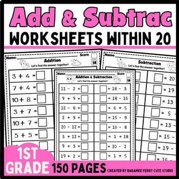 Summer Fact Fluency math spiral review – Addition & Subtraction Within 20