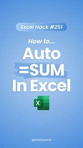 24K views · 4.6K reactions | No one is talking about this Excel Shortcut!  Learn how to AutoSum data in Excel using shortcuts! ✨ #excel #spreadsheets #accounting #exceltips #finance #workhacks #exceltricks #corporate #tutorial | Easilyexcel | Facebook