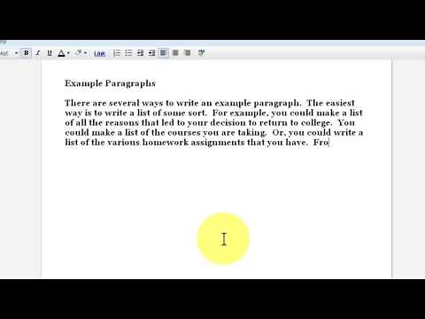 Writing an Example Paragraph