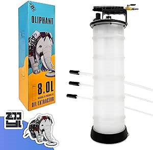 Oil Extractor Pump and Vacuum Fluid Extractor 8L Pneumatic/Manual Fluid Pump, Easy to Change Oil, Transmission Fluid Pump, Fluid extractor automotive, Evacuates Fluids Through The Dipstick Tube.