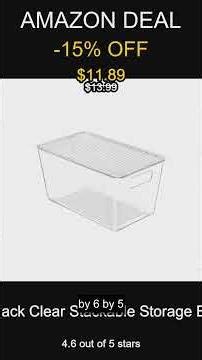 Organize Your Space with Clear Stackable Storage Bins Perfect for Kitchen Pantry and Closet Use