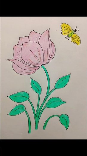 Easy Flower Drawing | How to draw Flower | simple flower drawing