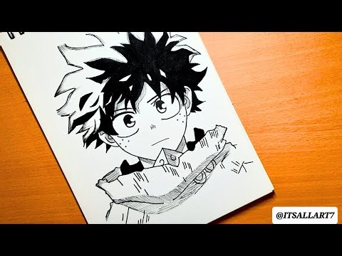 how to draw midoriya from my hero academia//how to draw midoriya izuku easy