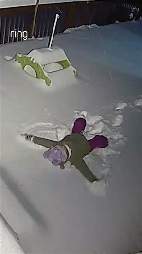 Core childhood memories: making a snow angel on the outside deck 👼❄️