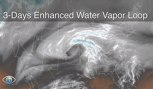 HD Water Vapor Loop with Color Enhancement - Past 3 Days