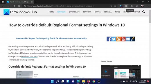How to override default Regional Format settings in Windows 11